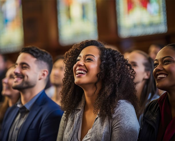 Happy Church Congregation Smiling