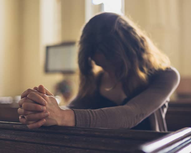 Woman Praying Church