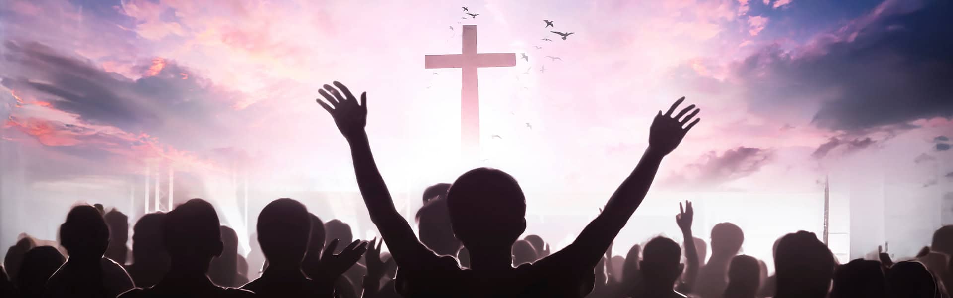 Worship Gathering Hands Raised