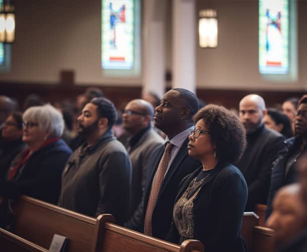 Diverse Congregation Church Service